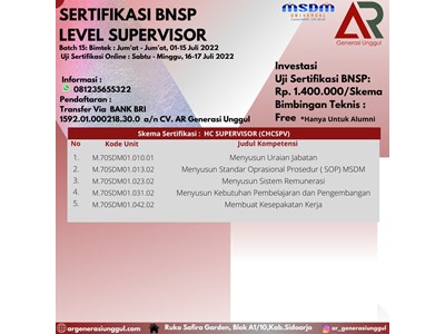 SERTIFIKASI BNSP HUMAN CAPITAL SUPERVISOR (HC SPV)